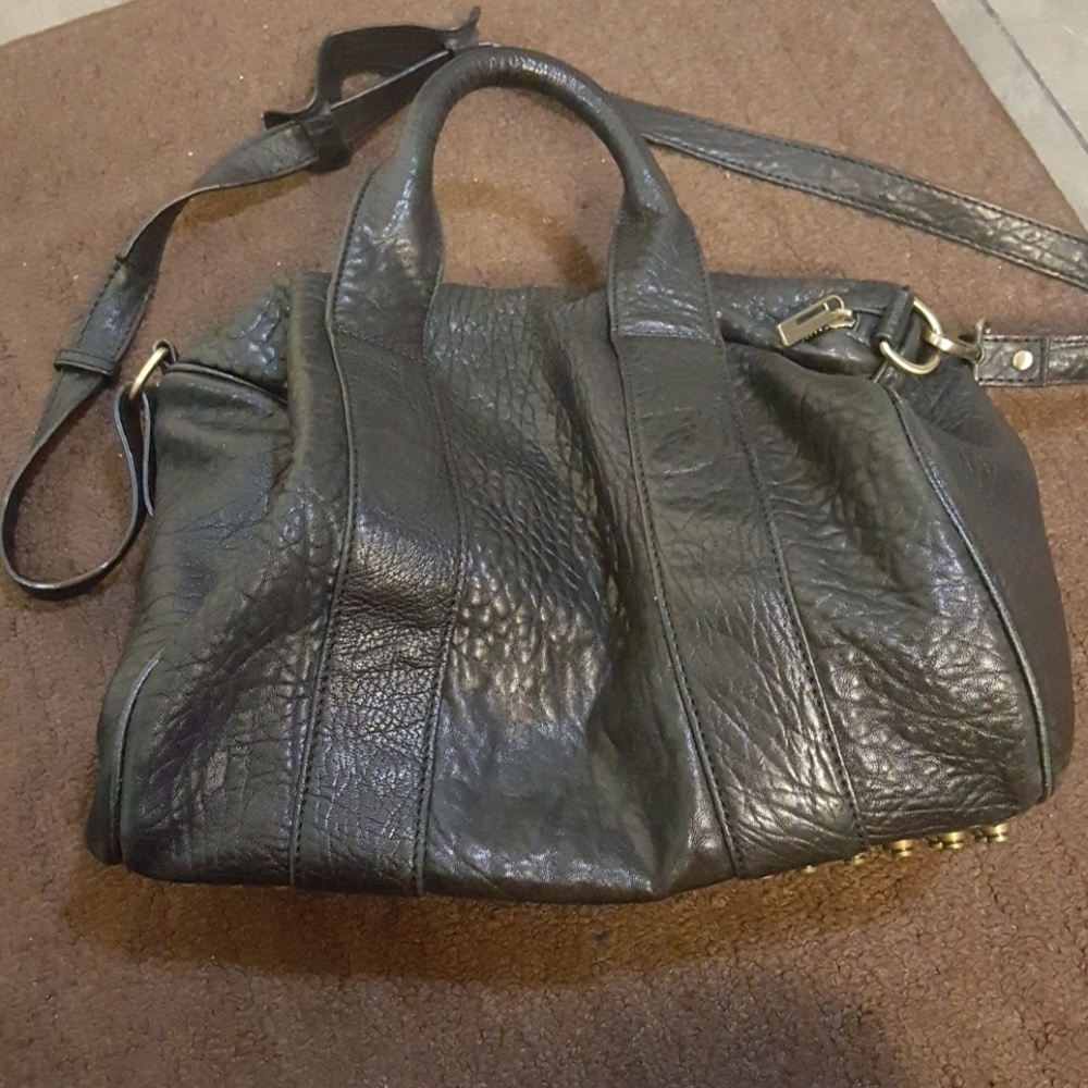 Black leather bag